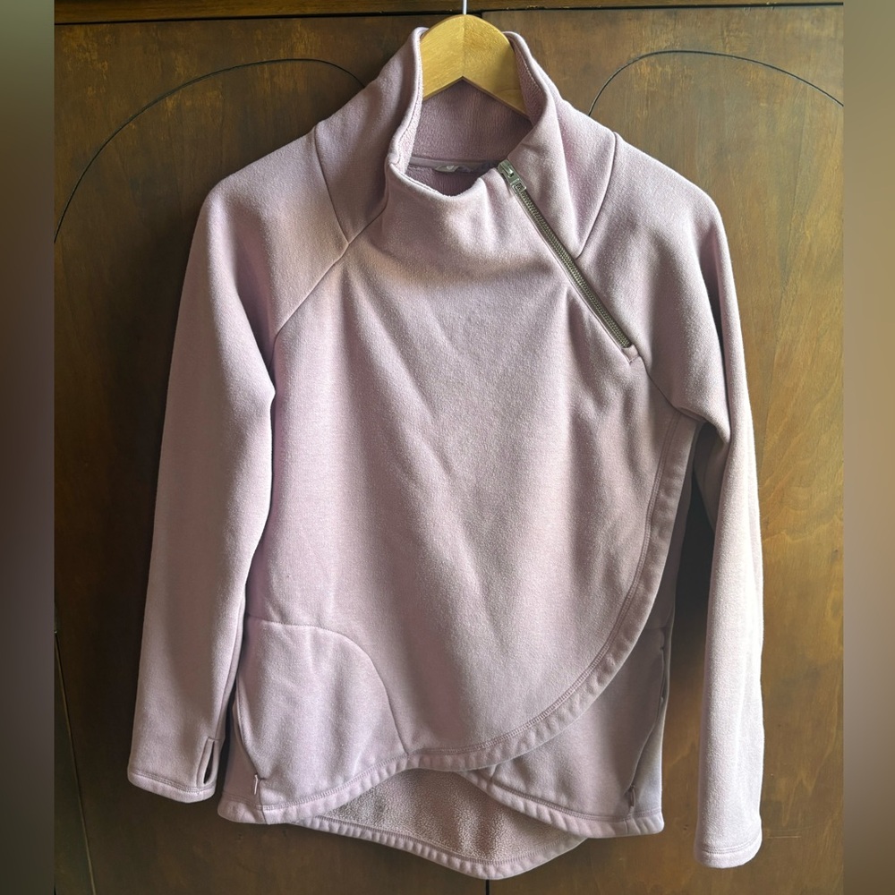 Athleta Women's Dusty Rose Asymmetrical Zip Pullover -- S